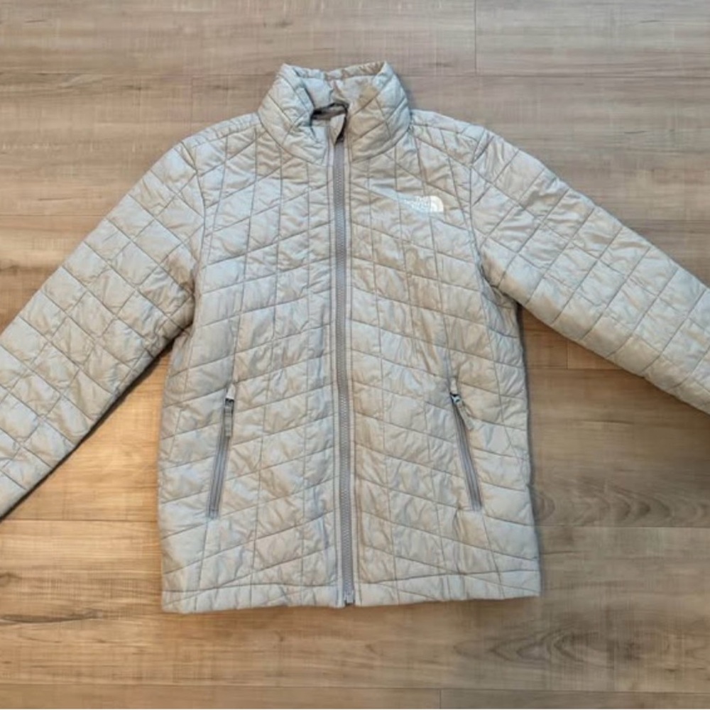 The North Face Girls Gray Thermoball Full Zip Jacket Size 10/12